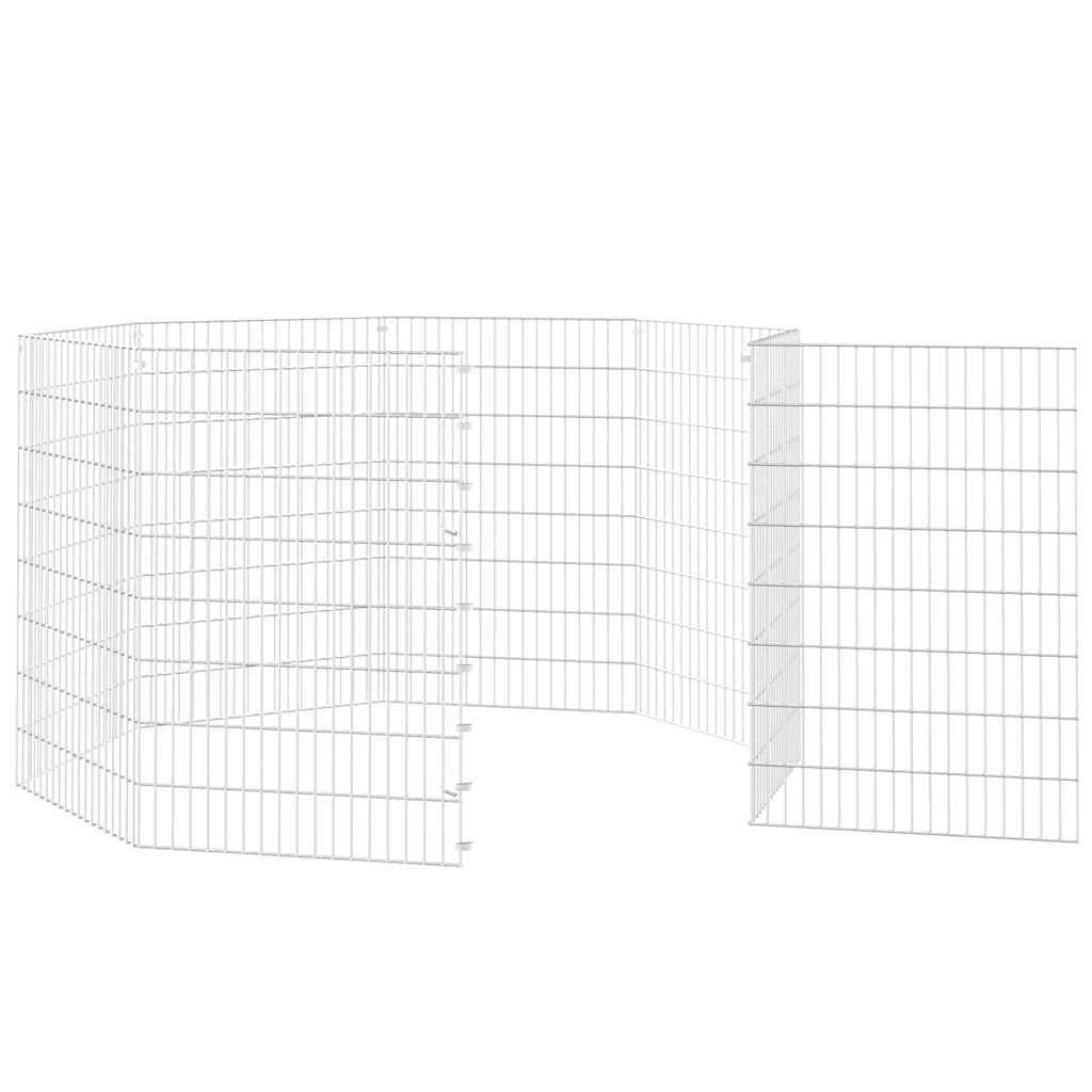 VidaXL Tierunterstand, 8 Paneele, 54 x 80 cm, verzinktes Eisen