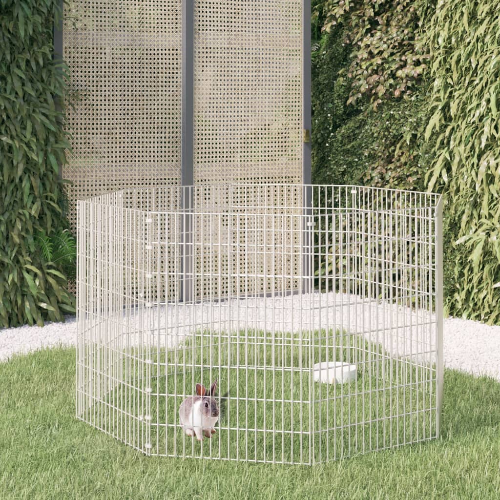 VidaXL Tierunterstand, 8 Paneele, 54 x 80 cm, verzinktes Eisen