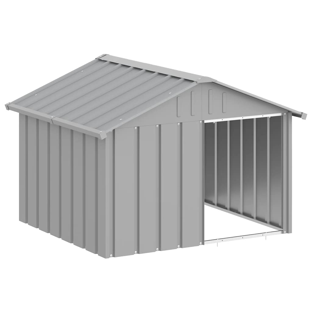 VidaXL Hundeloft 116,5 x 103 x 81,5 cm, verzinktes Stahlgrau