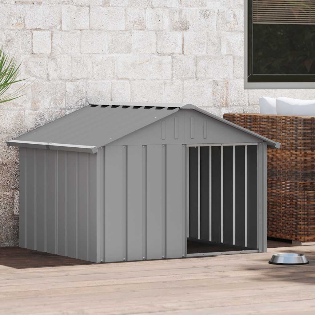 VidaXL Hundeloft 116,5 x 103 x 81,5 cm, verzinktes Stahlgrau