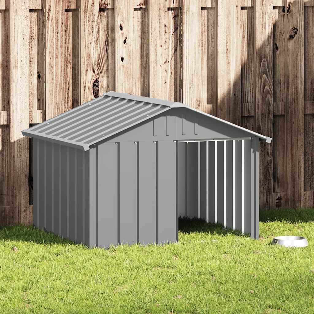 VidaXL Hundeloft 116,5 x 103 x 81,5 cm, verzinktes Stahlgrau