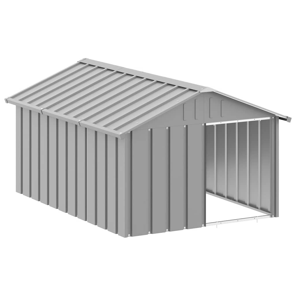 VidaXL Hundeloft 116,5 x 153 x 81,5 cm, verzinktes Stahlgrau