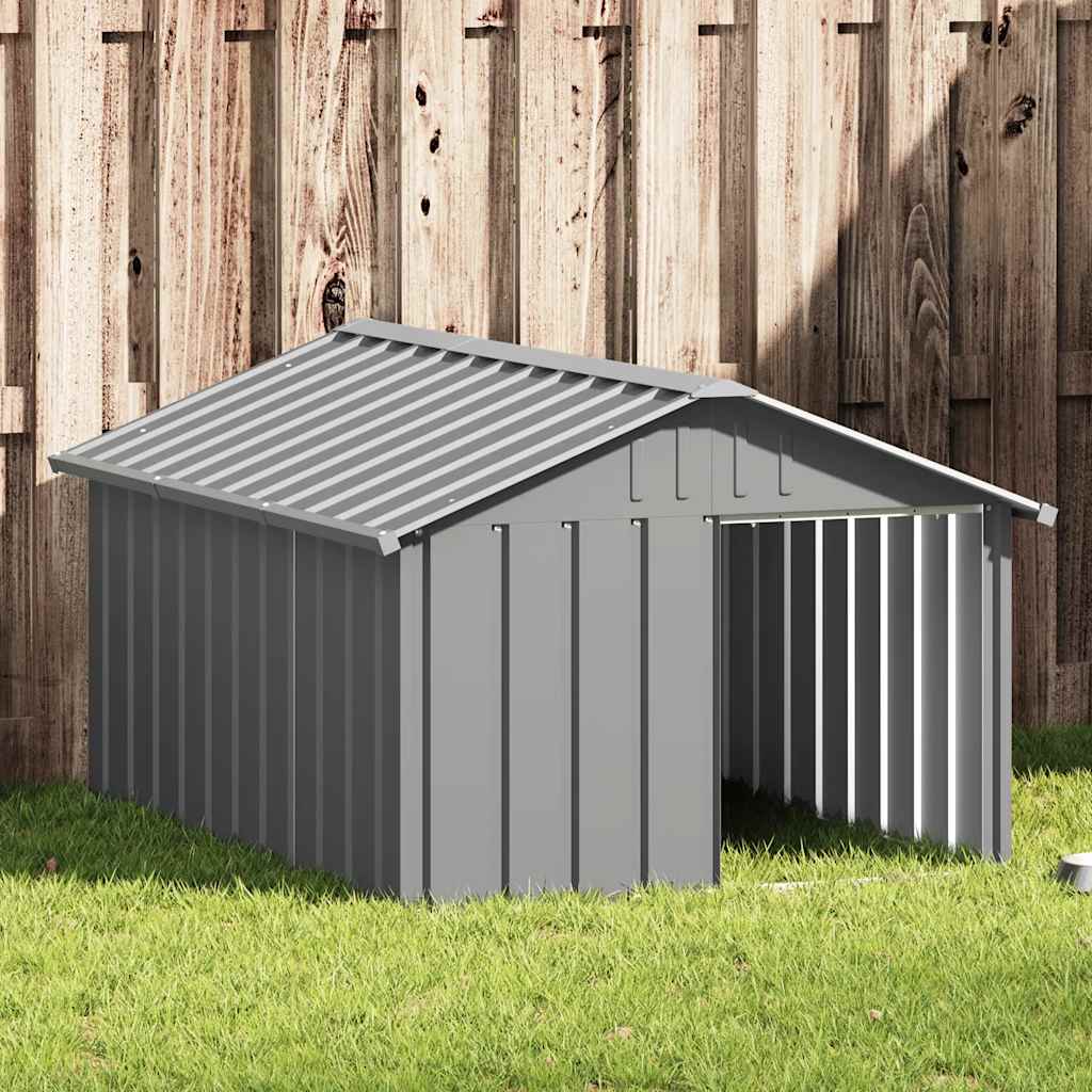 VidaXL Hundeloft 116,5 x 153 x 81,5 cm, verzinktes Stahlgrau