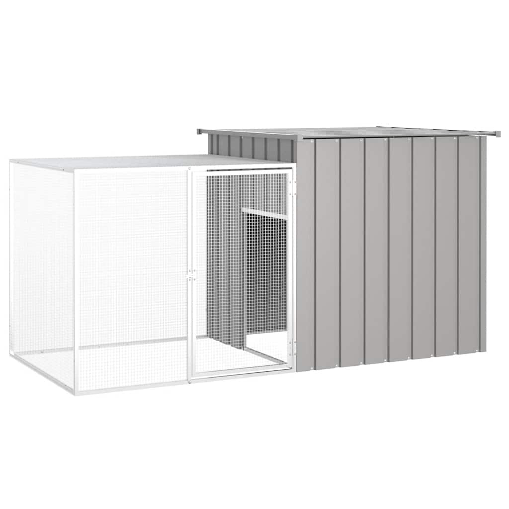 VidaXL Hühnerstall 200x91x100 cm, verzinkter Stahl, grau