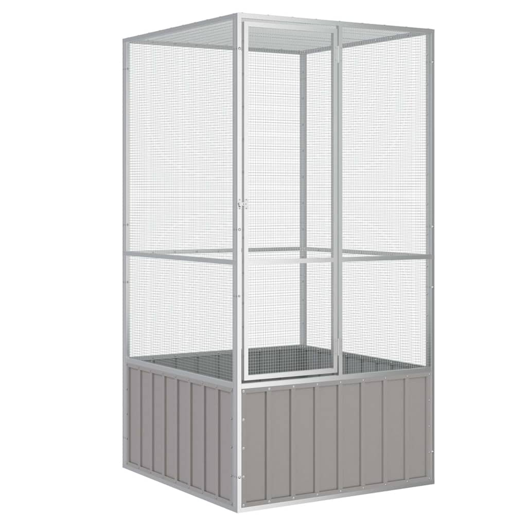 Vidaxl Vogelkäfig 111x107x211,5 cm verzinkter Stahl grau