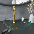 Vidaxl wastafel met kraan en pop-up afvoer gehard glas transparant