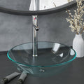 Vidaxl wastafel met kraan en pop-up afvoer gehard glas transparant