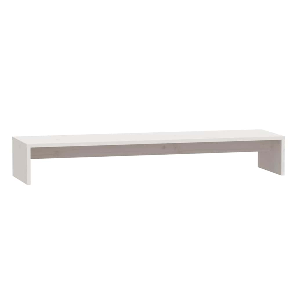 Vidaxl monitorstandaard 100x27x15 cm massief grenenhout wit