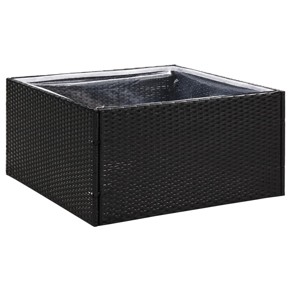 VIDAXL - Pflanzkasten 80x80x40 cm Polyrattan Schwarz