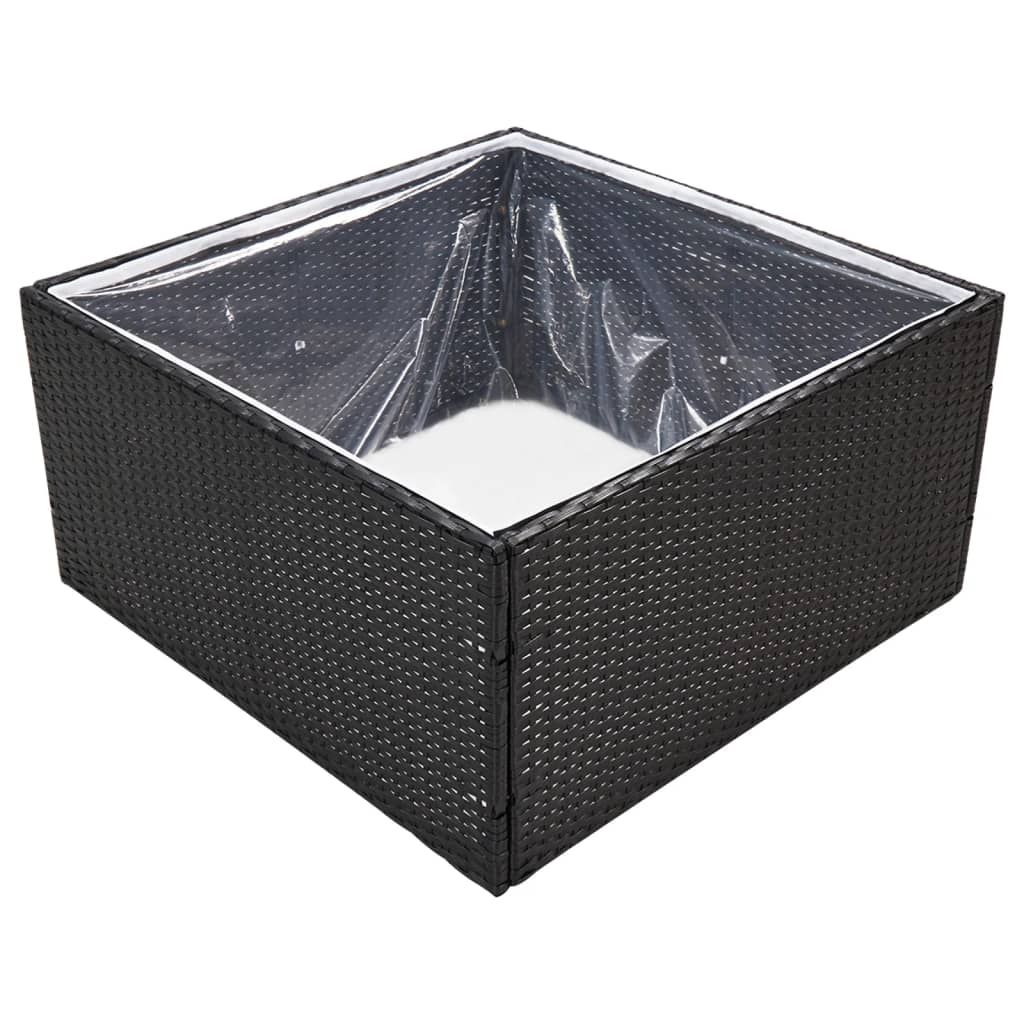 VIDAXL - Pflanzkasten 80x80x40 cm Polyrattan Schwarz