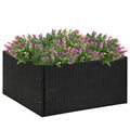 VIDAXL - Pflanzkasten 80x80x40 cm Polyrattan Schwarz