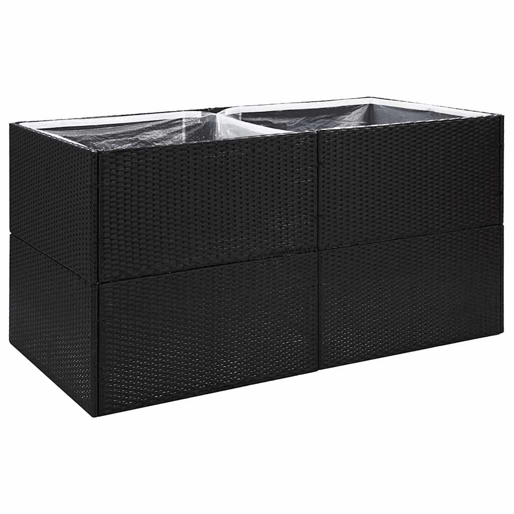 VIDAXL -Planungsbox 157x80x80 cm Polyrattan Schwarz