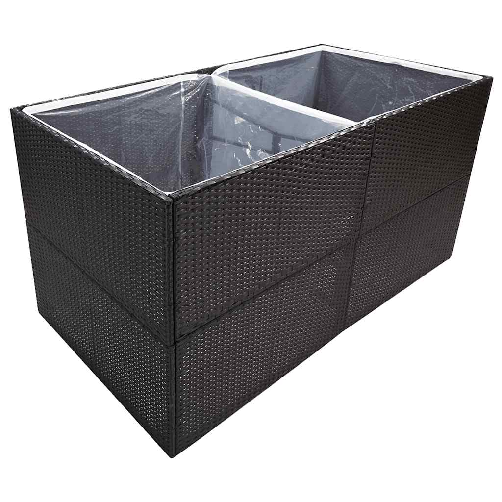 VIDAXL -Planungsbox 157x80x80 cm Polyrattan Schwarz