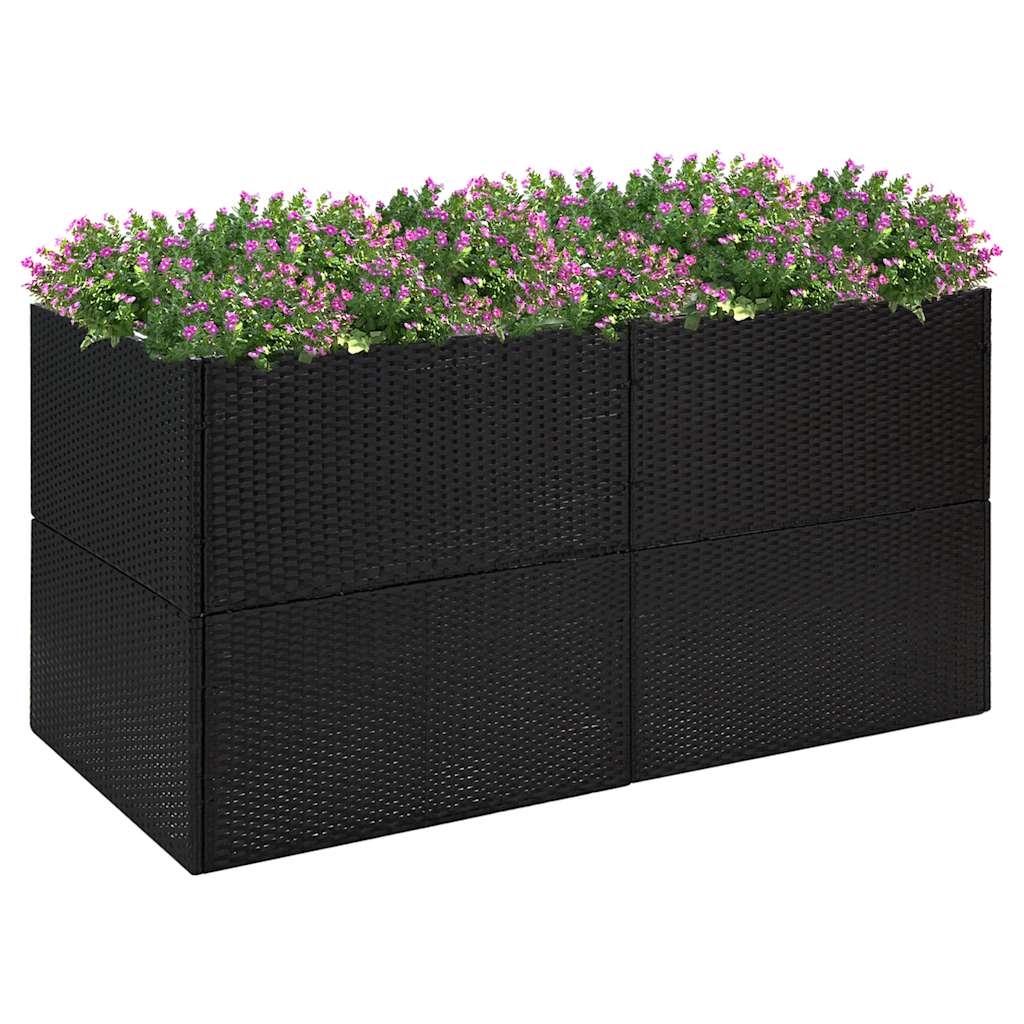VIDAXL -Planungsbox 157x80x80 cm Polyrattan Schwarz