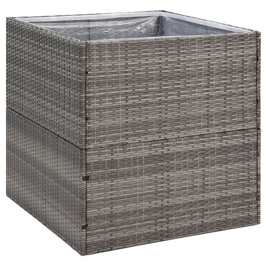 VIDAXL - Pflanzkasten 80x80x80 cm Polyrattan Grau