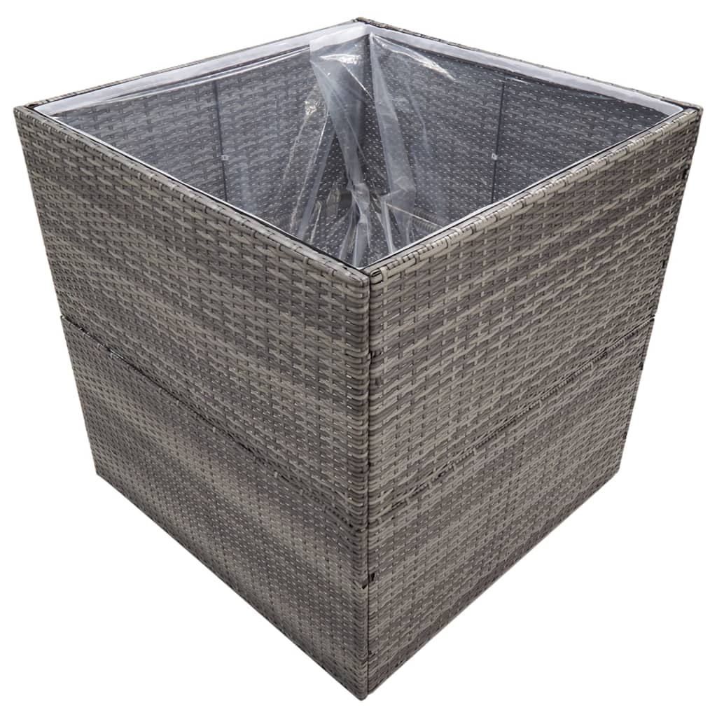 VIDAXL - Pflanzkasten 80x80x80 cm Polyrattan Grau