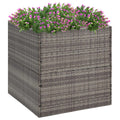 VIDAXL - Pflanzkasten 80x80x80 cm Polyrattan Grau