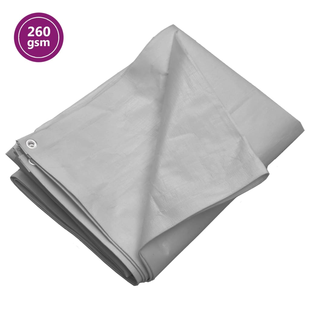 Vidaxl dekzeil 260 g m² 4x4 m hdpe grijs