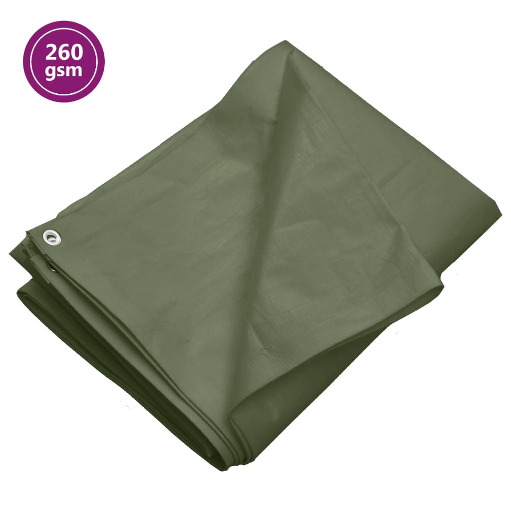 Vidaxl dekzeil 260 g m² 6x12 m hdpe groen