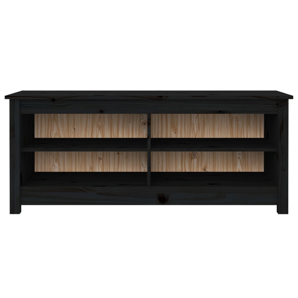 Vidaxl schoenenbank 110x38x45,5 cm massief grenenhout zwart