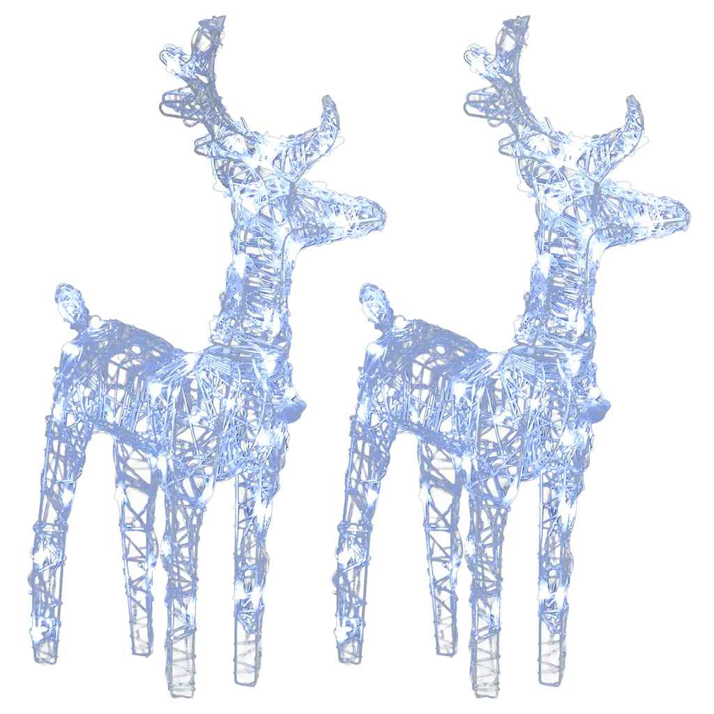 VidaXL Weihnachtsrentier, 2 Stück, 80 LEDs, Acryl, kaltweiß