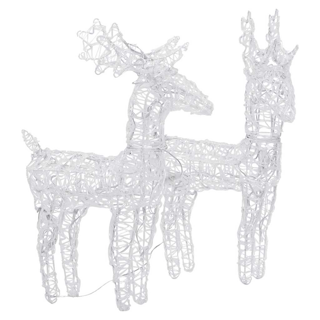 VidaXL Weihnachtsrentier, 2 Stück, 80 LEDs, Acryl, mehrfarbig