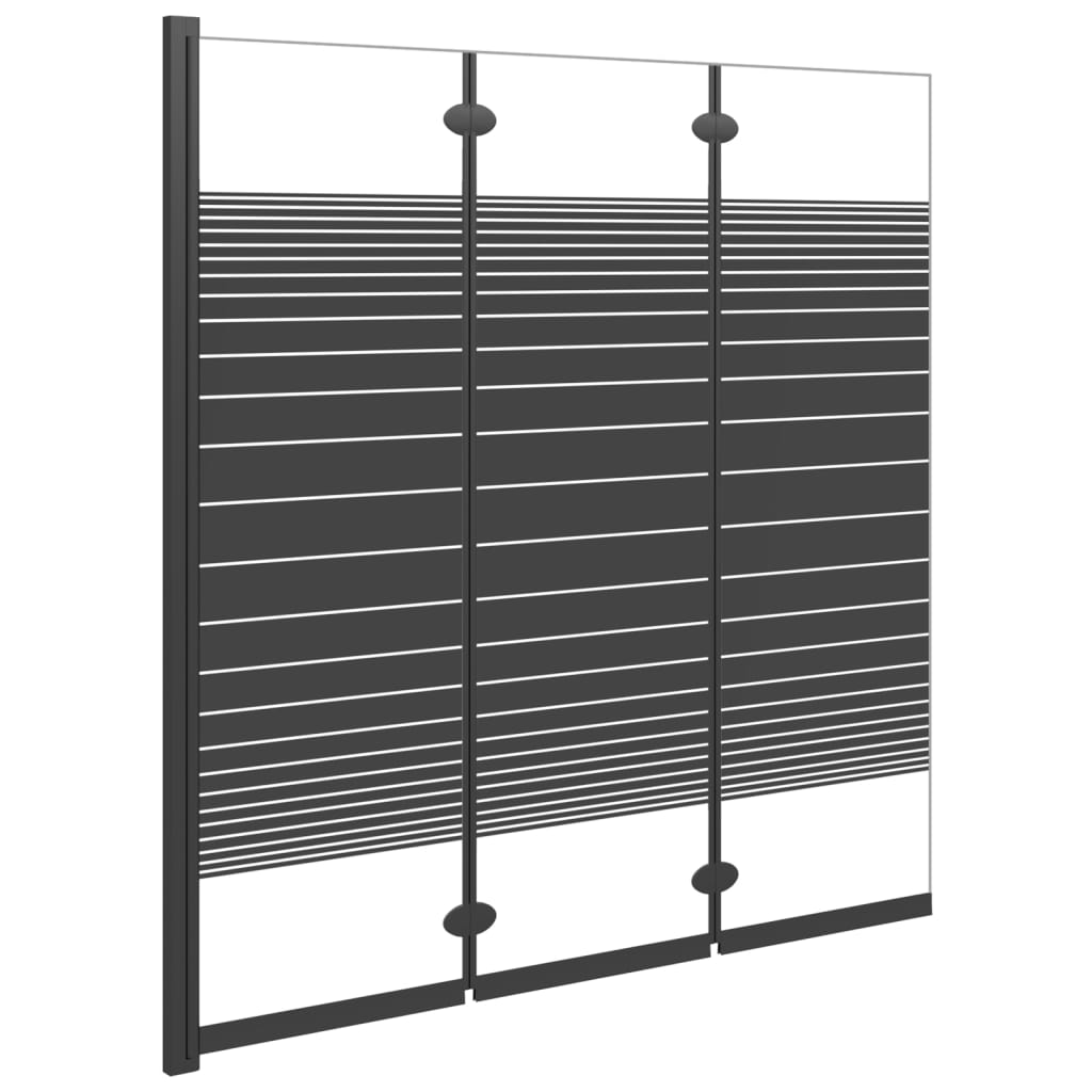 Vidaxx Duschgehäuse 3 Panele 130x130 cm ESG Schwarz