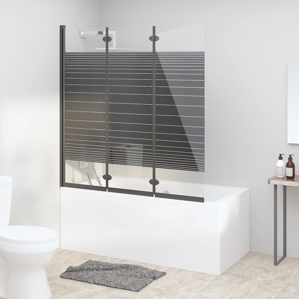 Vidaxx Duschgehäuse 3 Panele 130x130 cm ESG Schwarz