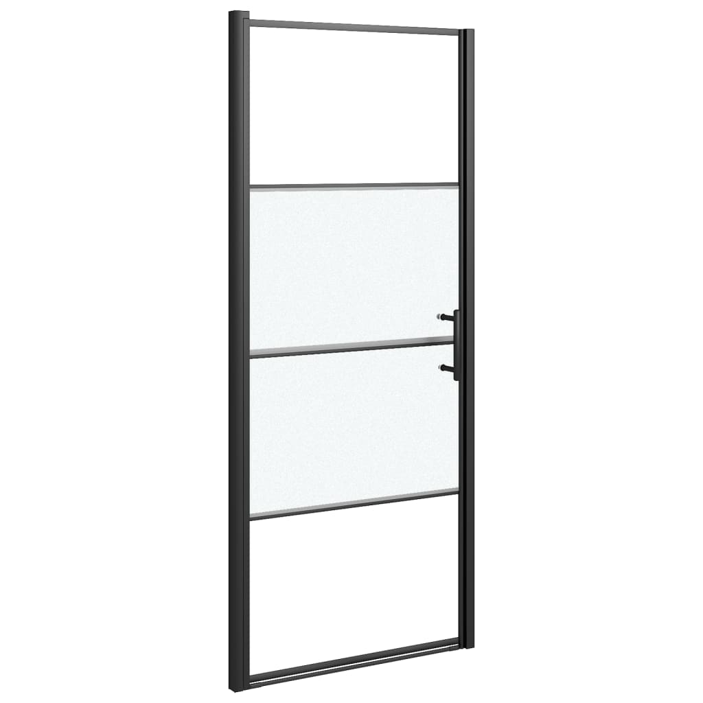 VIDAXL Duschmatte 81x195 cm, gehärtetes Glas, schwarz