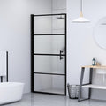 VIDAXL Duschmatte 81x195 cm, gehärtetes Glas, schwarz