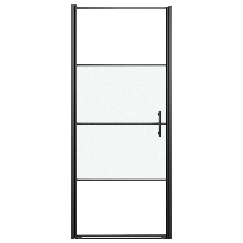 Vidaxl douchedeur halfmat 91x195 cm gehard glas zwart