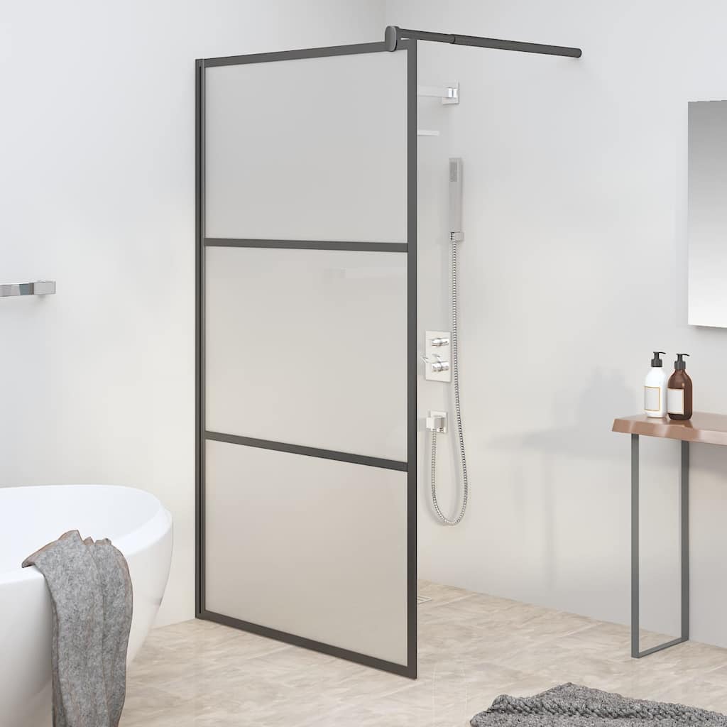Vidaxx Walk-in Duschwand 100x195 cm matt ESG-Glas schwarz