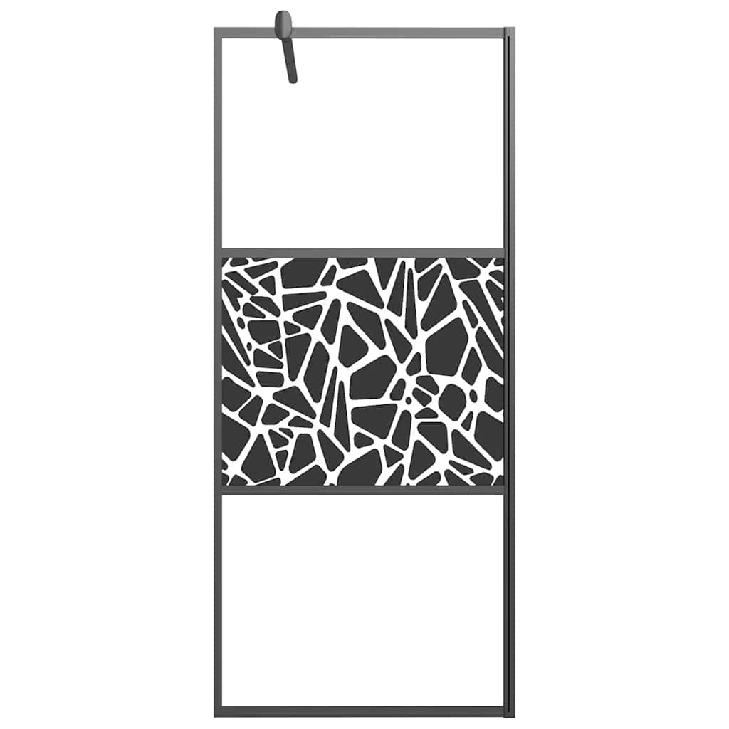 VidaXL begehete Duschwand mit Steinmotiv 80x195 cm ESG Schwarzglas