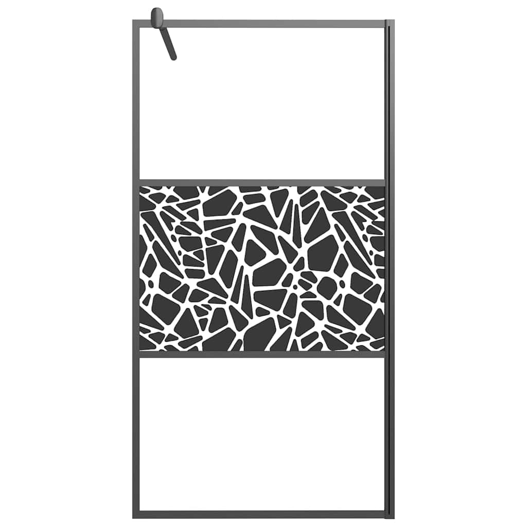 Vidaxl begehete Duschwand mit Steinmotiv 100x195 cm ESG Schwarzglas
