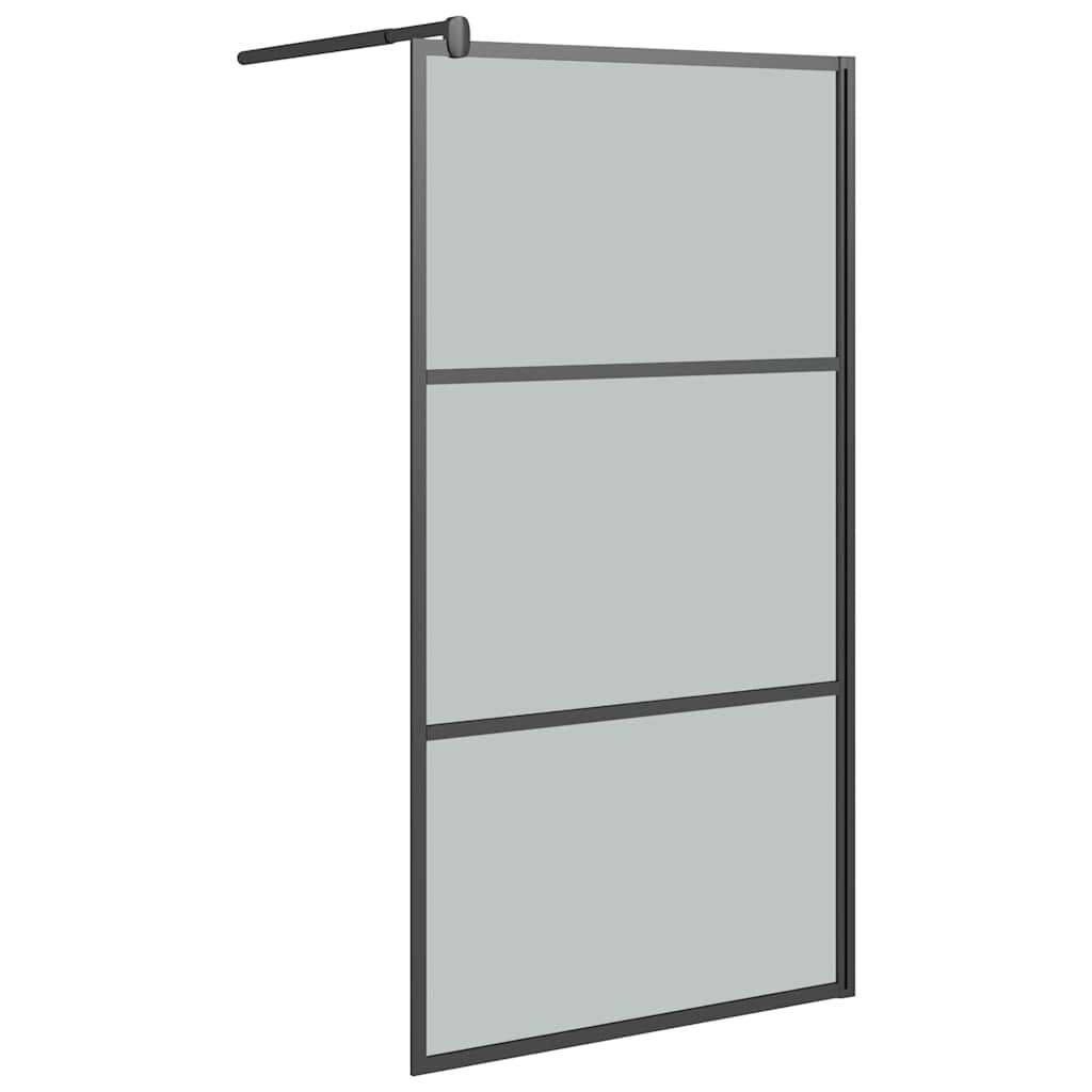 VidaXL Begehete Duschwand 100x195 cm dunkleres ESG-Glas schwarz