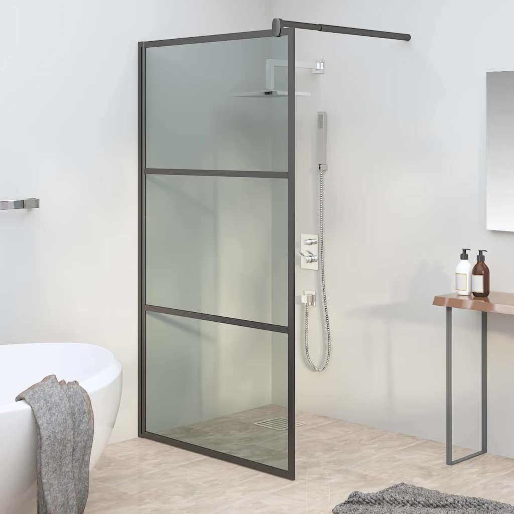 VidaXL Begehete Duschwand 100x195 cm dunkleres ESG-Glas schwarz