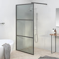 VidaXL Begehete Duschwand 100x195 cm dunkleres ESG-Glas schwarz
