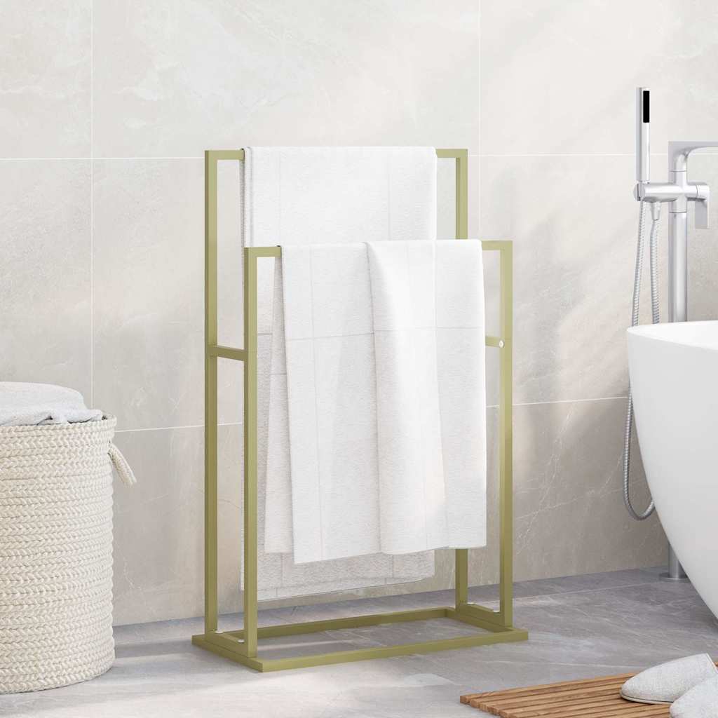Vidaxl handdoekenrek vrijstaand 48x24x78,5 cm ijzer goudkleurig