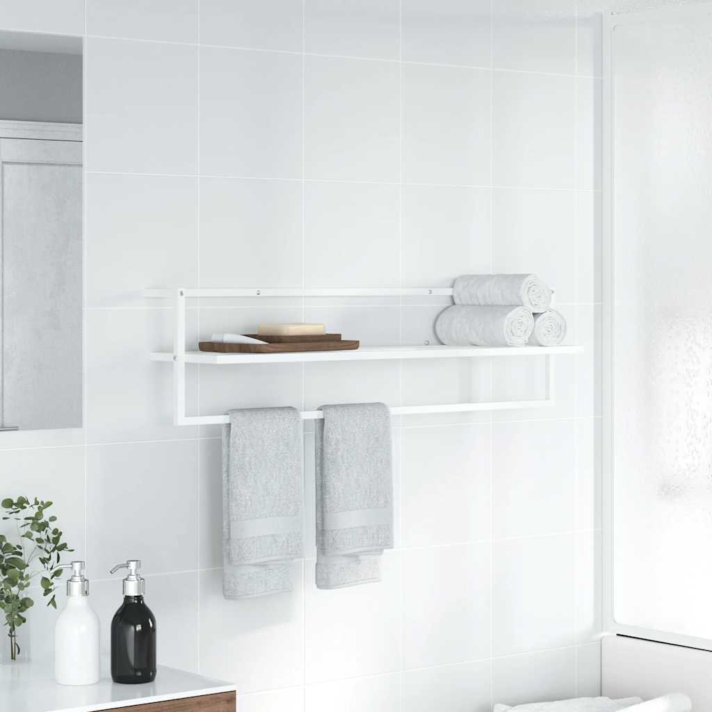 Vidaxl handdoekenrek 95x25x22 cm ijzer wit