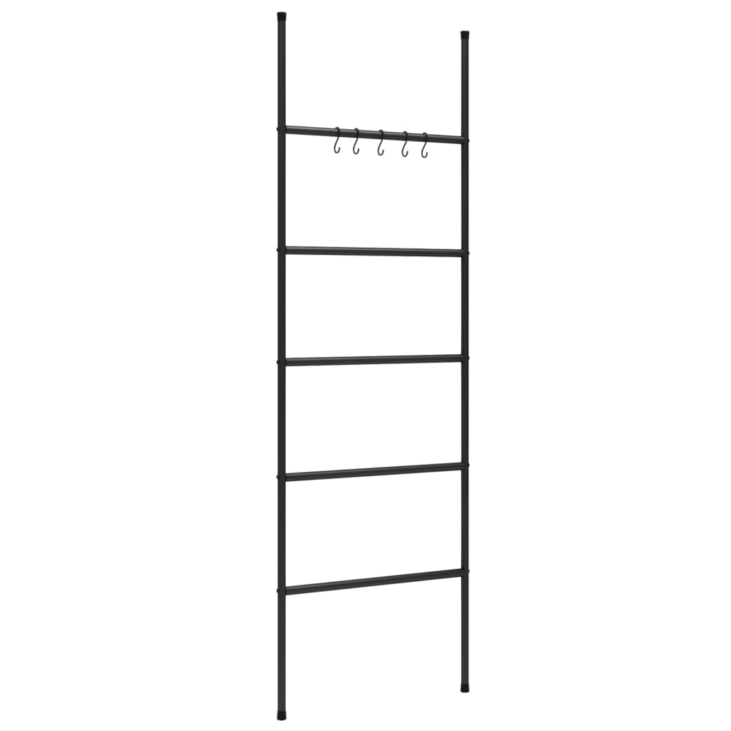 VidaXL Handtuchleiter mit 5 Ebenen, 58 x 175 cm, Eisen, Schwarz