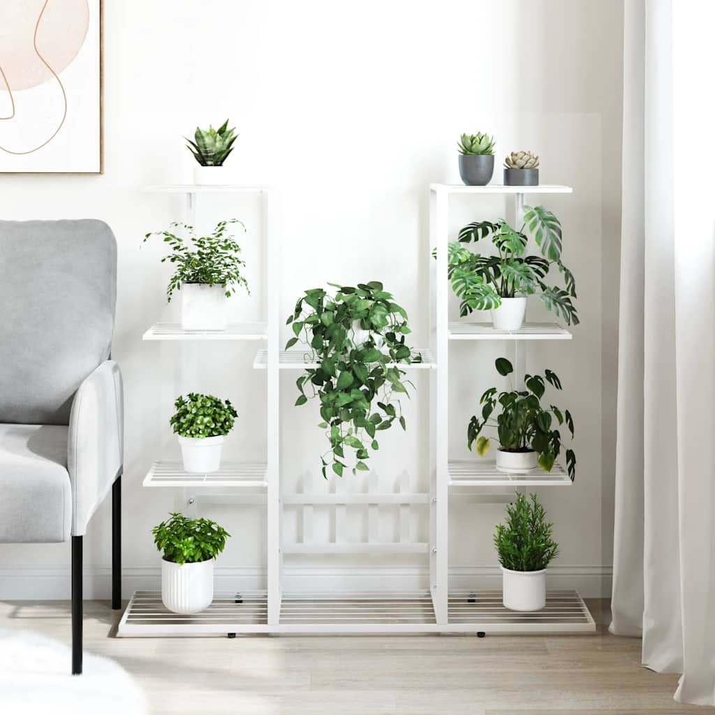 VidaXL Blumenständer 94,5 x 25 x 89 cm Eisen Weiß