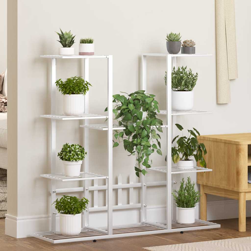 VidaXL Blumenständer 94,5 x 25 x 89 cm Eisen Weiß