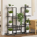 Vidaxl bloemenstandaard met wielen 94,5x24,5x91,5 cm ijzer zwart