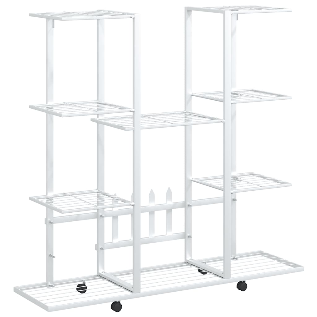 VidaXL Blumenständer mit Rollen, 94,5 x 24,5 x 91,5 cm, Eisen, Weiß