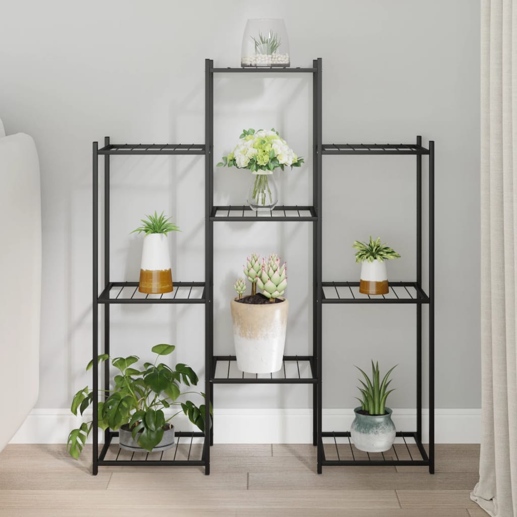 VidaXL Blumenständer 83x25x100 cm Eisen Schwarz