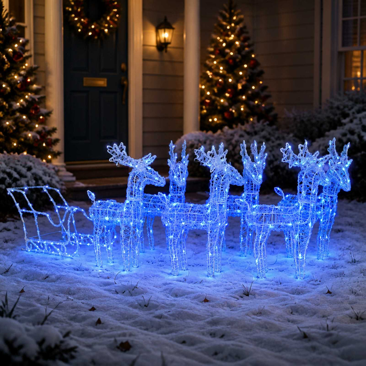 Vidaxl kerstversiering rendieren en slee 320 led's acryl