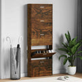 Vidaxl schoenenkast 59x17x169 cm bewerkt hout gerookt eikenkleurig