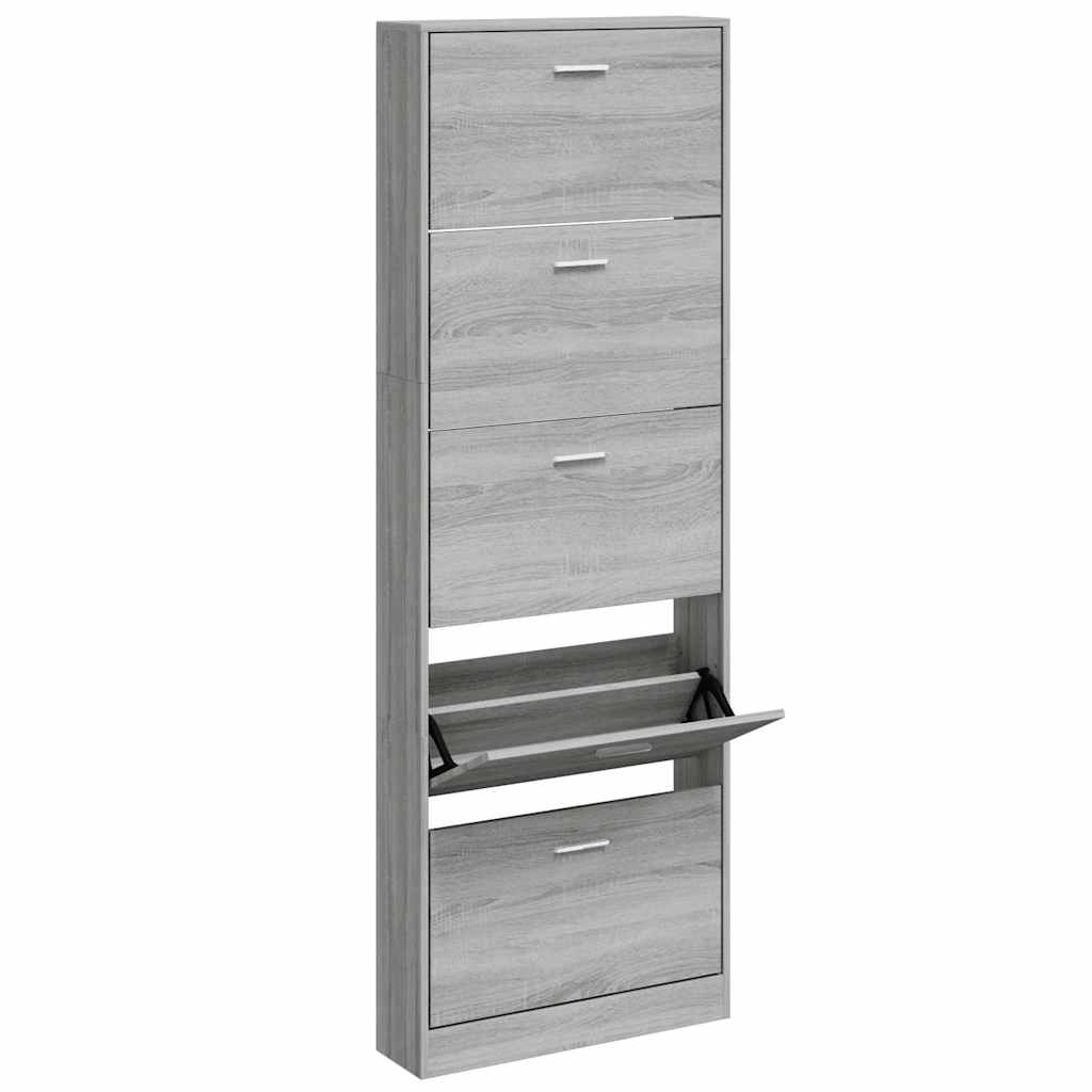 VIDAXL -Schuhschrank 59x17x169 cm Merkmale Holzgrau Sonoma Eiche Farbe