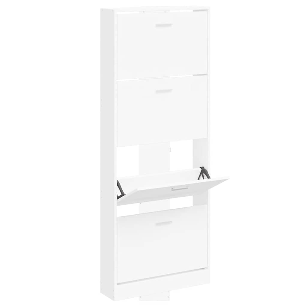 Vidaxl schoenenkast 59x17x150 cm bewerkt hout wit