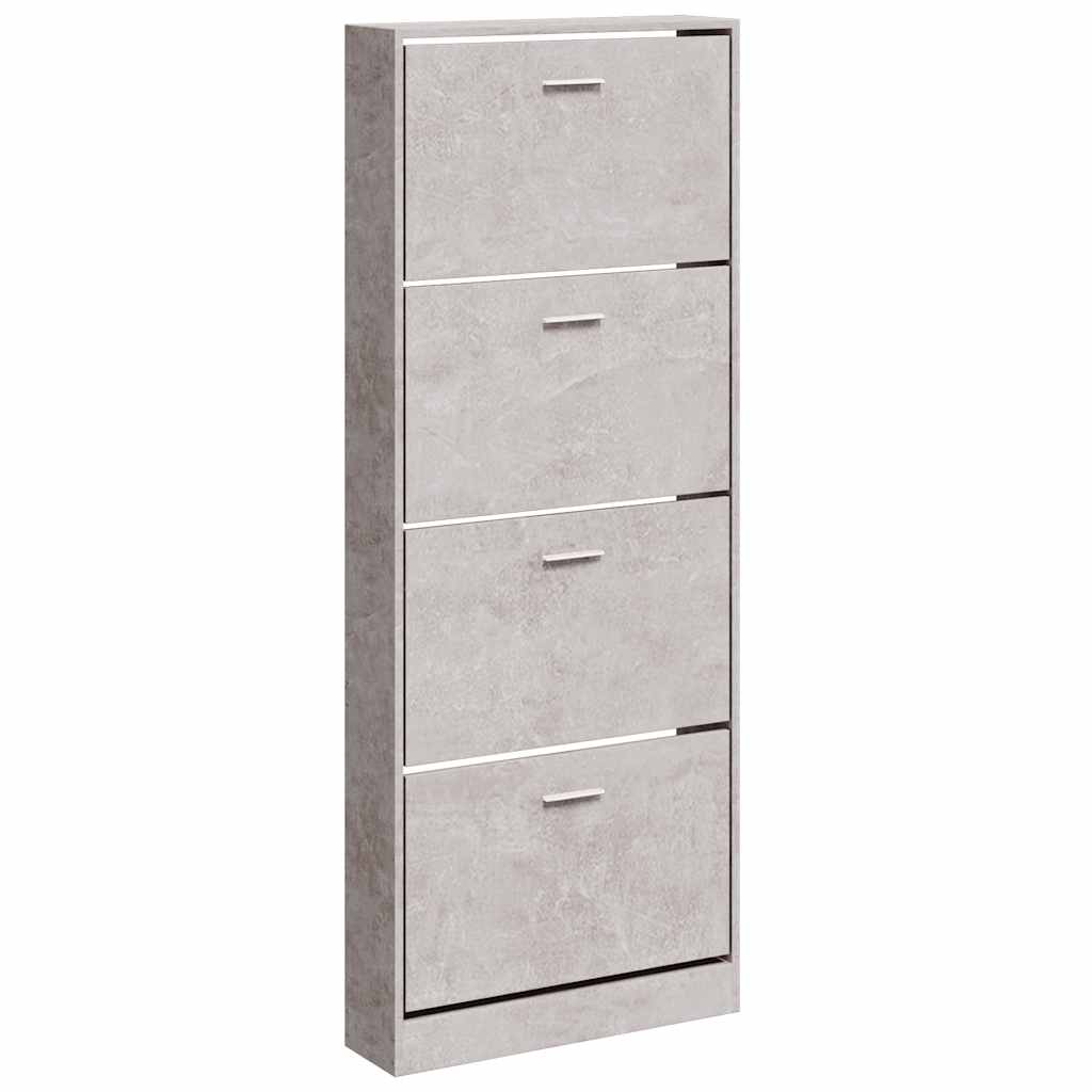 Vidaxl schoenenkast 59x17x150 cm bewerkt hout betongrijs